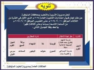 تعليم المنوفية: بدء قبول اعتذارات طلاب الثانوية العامة بدءًا من 10 يونيو 2 تعليم المنوفية: بدء قبول اعتذارات طلاب الثانوية العامة بدءًا من 10 يونيو