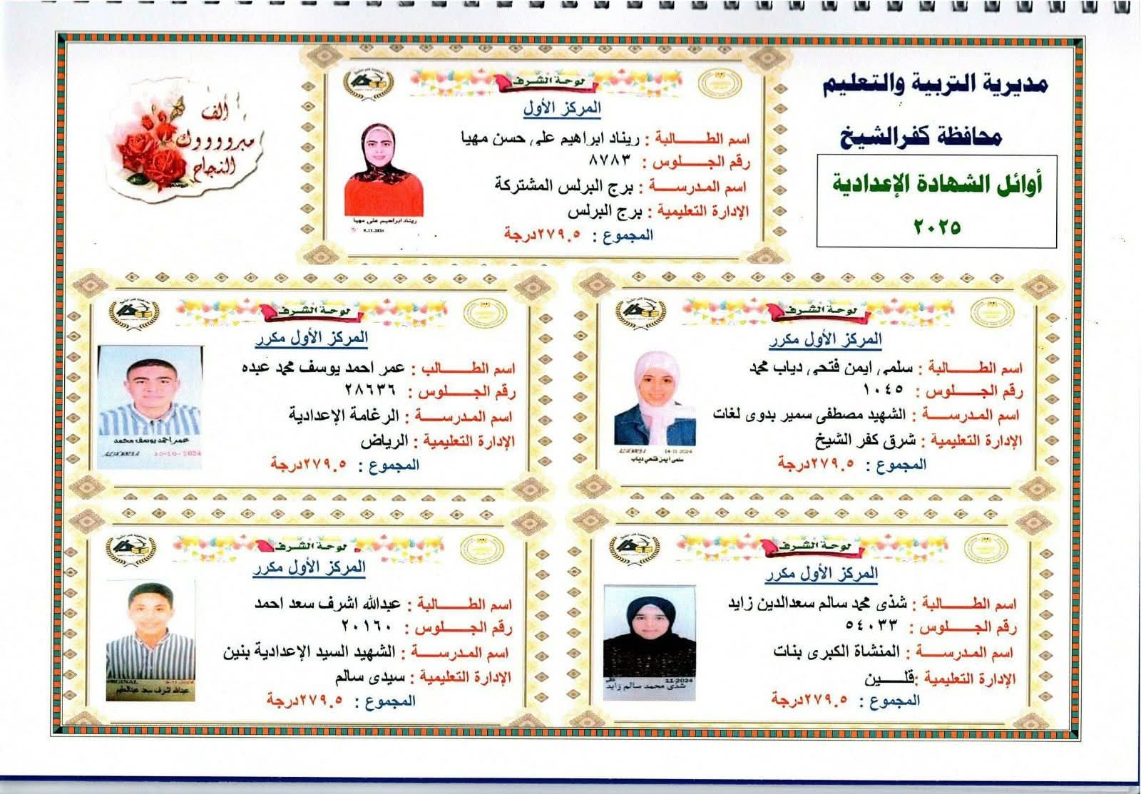 بالأسماء.. ننشر أوائل الشهادة الإعدادية 2025 بكفر الشيخ 1 FB IMG 1750672729580 أوائل بالأسماء.. ننشر أوائل الشهادة الإعدادية 2025 بكفر الشيخ موقع في الجامعة