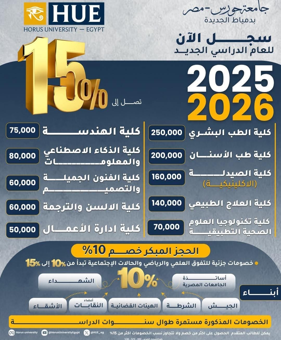 جامعة حورس بدمياط الجديدة تعلن فتح باب التقديم للعام الجامعي 2025 / 2026 1 Screenshot 2025 07 09 23 35 36 90 جامعة حورس جامعة حورس بدمياط الجديدة تعلن فتح باب التقديم للعام الجامعي 2025 / 2026 موقع في الجامعة